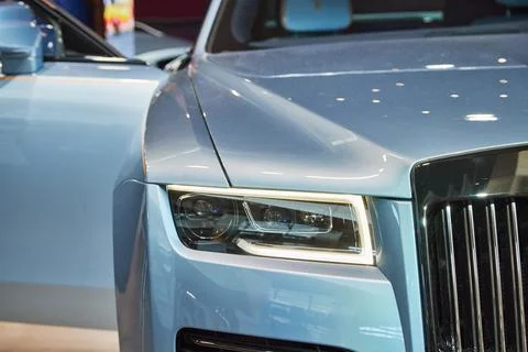 Car headlight of Rolls-Royce Ghost Stock Photos
