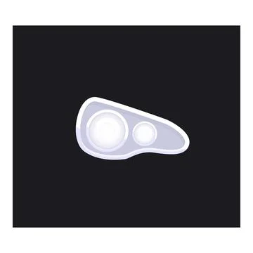 Car headlight shining on a dark background イラスト素材