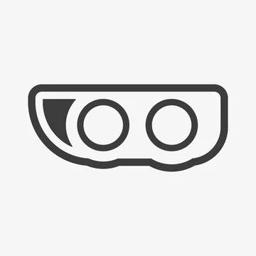 Car headlight vector icon on white background Stock Illustration