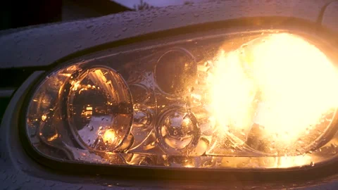 Car headlights and taillights Stock Footage 335207293