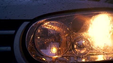 Car headlights and taillights Stock Footage 335207459