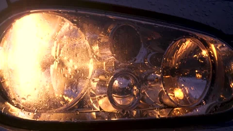 Car headlights and taillights Stock Footage 335207486