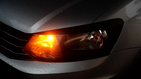 Car headlights close up. Stock Footage 132281061