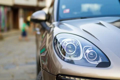 Car headlights Stock Photos