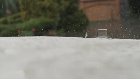 Car. Heavy Rain. Drops Of Rain On The Car. Stock-Footage 108332345