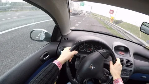 Car on the highway Stock Footage 86200929