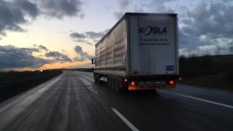Car on a highway front window Timelapse Stock Footage 104802597