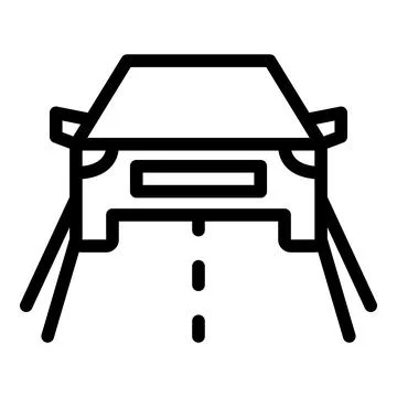 Car on highway icon outline vector. Road drive Stock Illustration