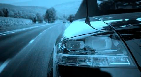 Car on the highway Stock Photos