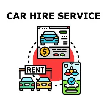 Car hire service concept vector illustration Stock Illustration