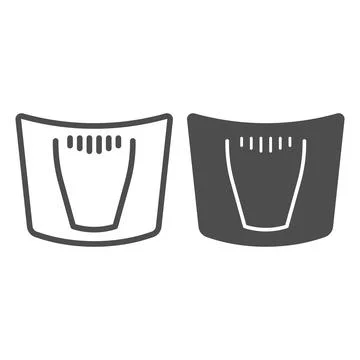 Car hood line and solid icon, Car parts concept, Car bonnet sign on white Stock Illustration