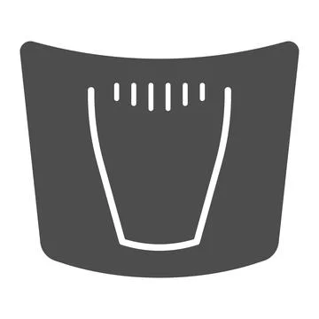 Car hood solid icon, Car parts concept, Car bonnet sign on white background 스톡 일러스트