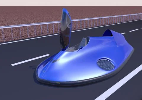Car hovercraft (blue paint) Stock Illustration