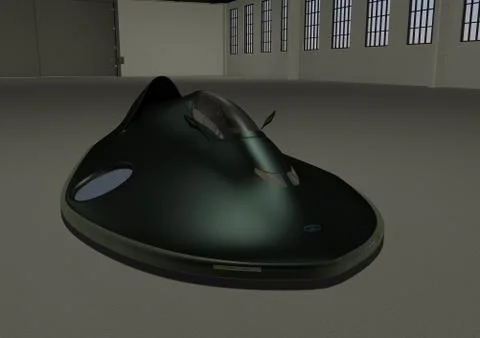 Car hovercraft (hangar) Stock Illustration