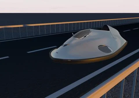 Car hovercraft (light gray paint) Stock Illustration