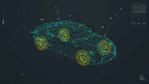Car HUD animation. Automotive visualization Stock Footage 200454570