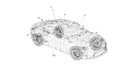 Car HUD. Automotive rendering visualization イラスト素材