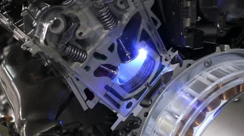 Car hybrid engine valves work Video stock 22254897