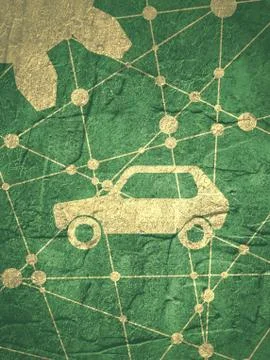 Car Icon on Abstract Backdrop Stock Illustration