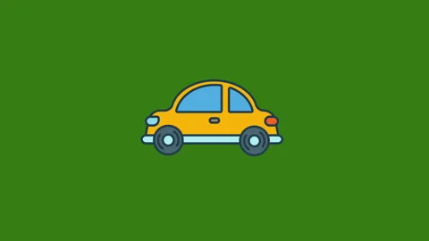 Car icon animation. Video stock 224040277