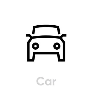 Car icon. Auto vector editable line symbol Stock Illustration