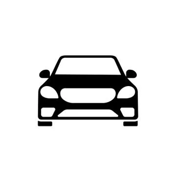 Car icon in black simple design on an isolated background. EPS 10 vector. Stock Illustration