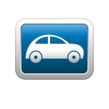 Car icon on blue Stock Illustration