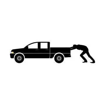 Car icon breaking down or pushing car Stock-Illustration