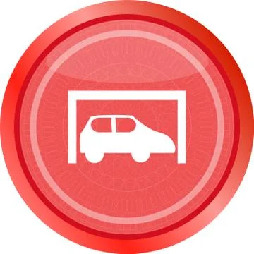 Car icon button design elements isolated on white Stock Illustration