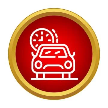 Car icon with clock symbol indicating urgency 스톡 일러스트