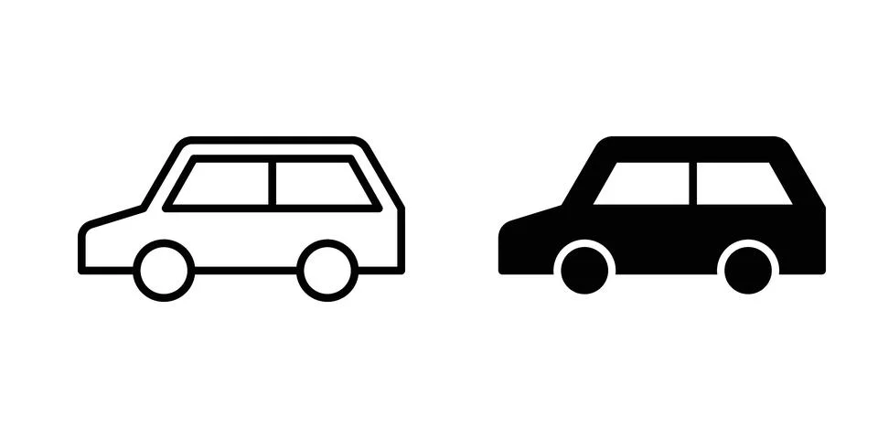 Car icon for design projects and web UI Stock Illustration