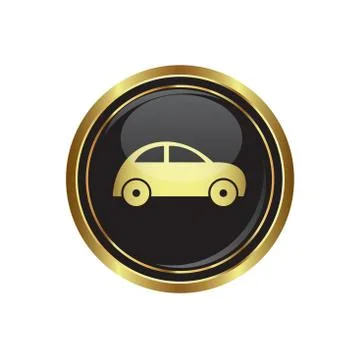 Car icon gold Stock Illustration