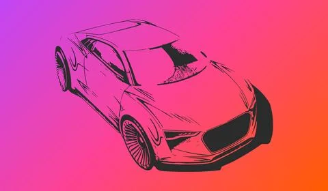 Car icon on gradient abstract background イラスト素材