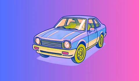 Car icon on gradient abstract background イラスト素材