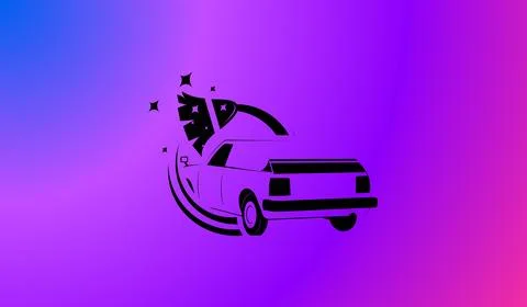 Car icon on gradient abstract background Stockillustratie