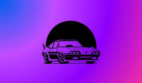 Car icon on gradient abstract background Ilustração Stock