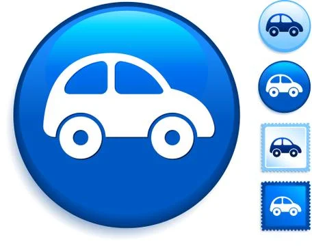 Car Icon on Internet Button Stock Illustration