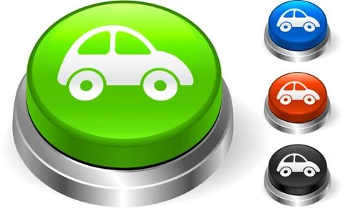 Car Icon on Internet Button Stock Illustration