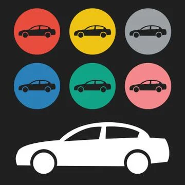 Car icon isolated on white background. Vector illustration Stock Illustration