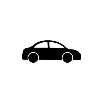 Car icon logo design black symbol isolated on white background. Vector EPS 10 Stock Illustration
