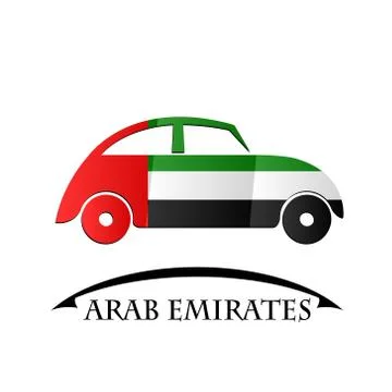 Car icon made from the flag of Arab Emirates Stock Illustration