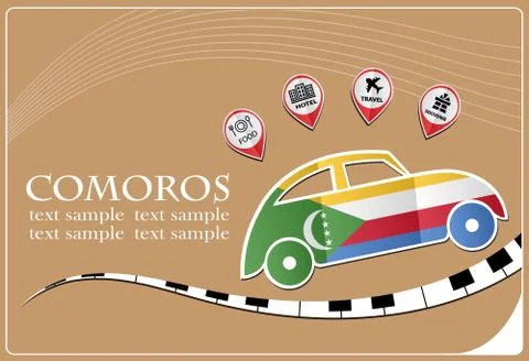 Car icon made from the flag of  Comoros Stock-Illustration