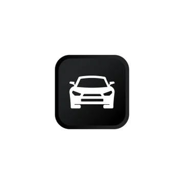 Car icon modern button for web or appstore design black symbol isolated on wh Stock Illustration