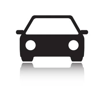 Car icon or sign. Vector black vehicle silhouette on white background. Stock Illustration