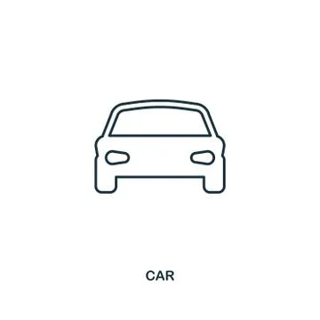 Car icon. Outline style icon design. UI. Illustration of car icon. Pictogram Stock Illustration