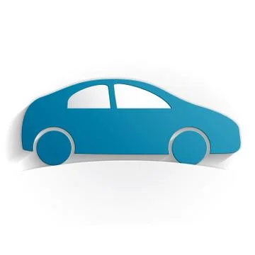 Car icon paper Stock Illustration