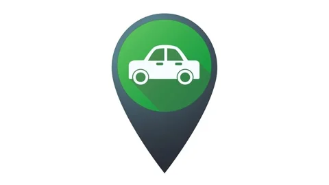 Car icon on the pointer. 4K animated illustration Video stock 141637004