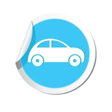 Car icon round blue Stock Illustration