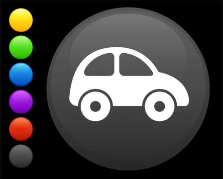 Car icon on round internet button Illustrazione stock