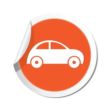 Car icon round orange Illustrazione stock
